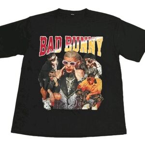 Bad Bunny T-Shirt Graphic Vintage Style 90's Reggaeton Black Unisex Sizes S - XL